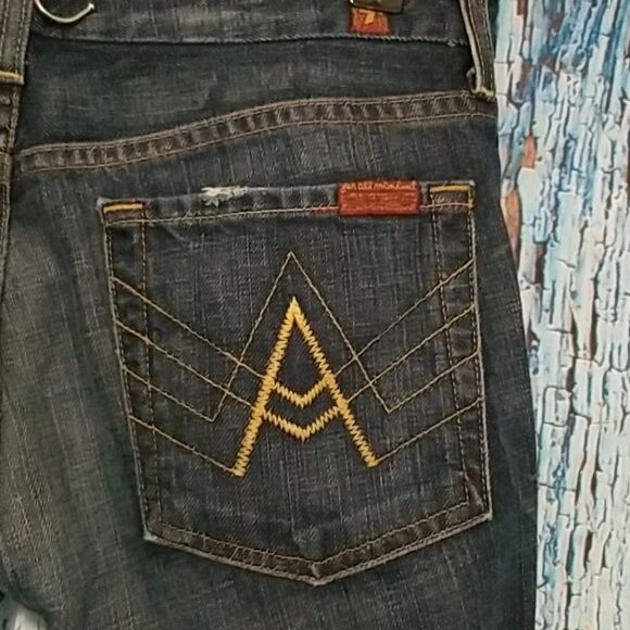 7 for all mankind distressed bootcut jeans sz 27 - Picture 11 of 13